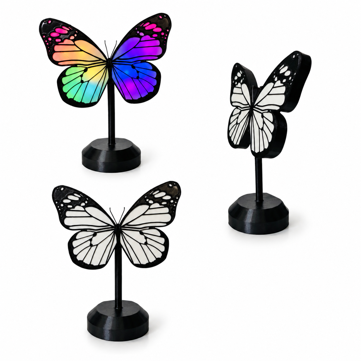RGB illuminated butterfly — 3D printed household